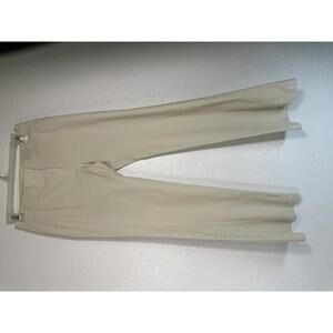 Theory Sz 4 Beige Corpcore Trouser Pants Flare Leg Minimalist Workwear Office